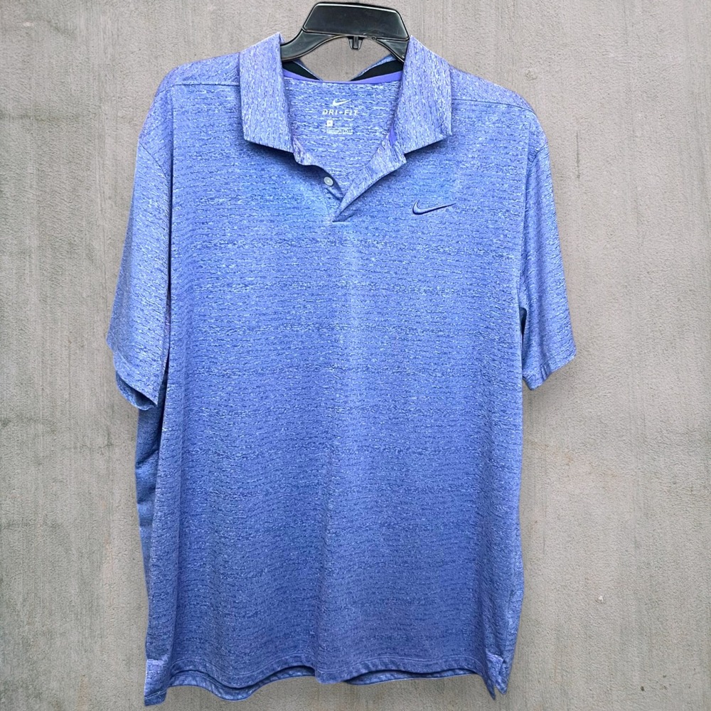 Nike Dri-FIT Mens XL Purple Heather Short Sleeve Golf Polo Shirt Athletic Vapor